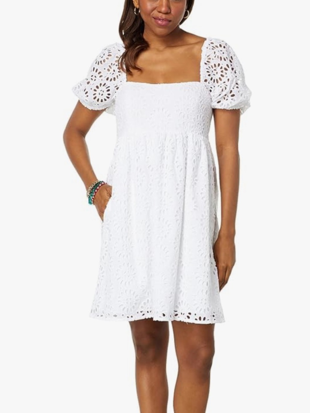 NWT Lilly Pulitzer Kay Short Sleeve Eyelet Dress White Size 10